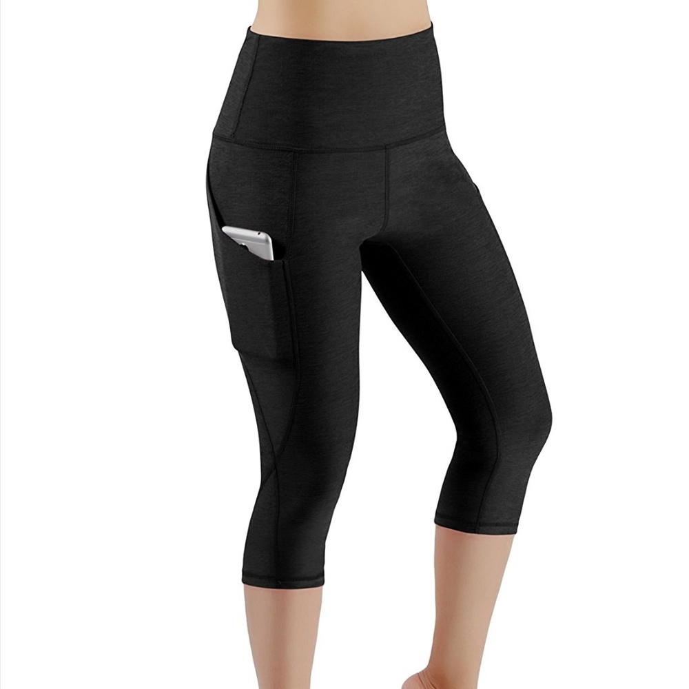 High Waist Capri Leggings with Pocket